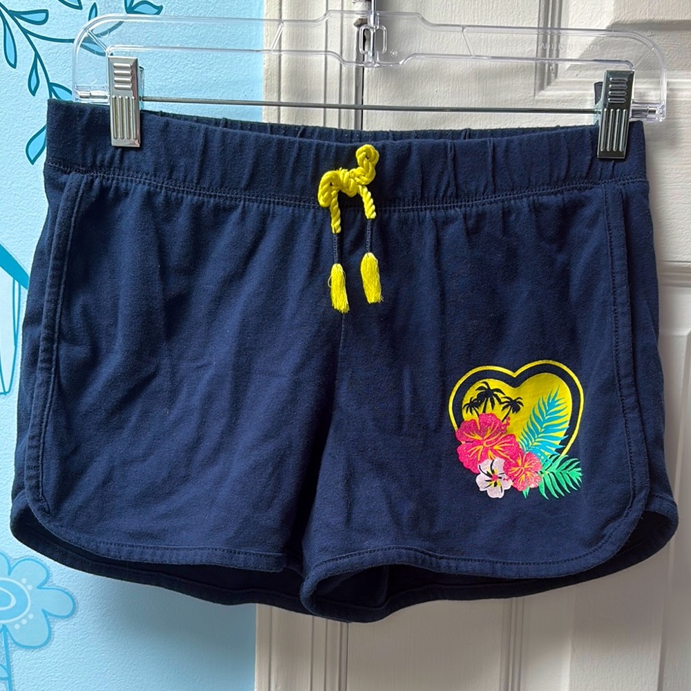 Wonder Nation Girls Pull-On Blue Yellow Shorts Elastic Waist Size XL ( 14-16 ) !